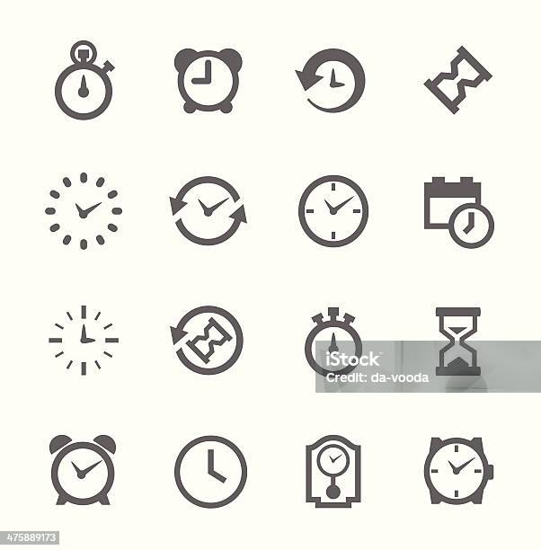 Simple Icon Set Related To Time Stock Illustration - Download Image Now - Icon Symbol, Clock, Hourglass