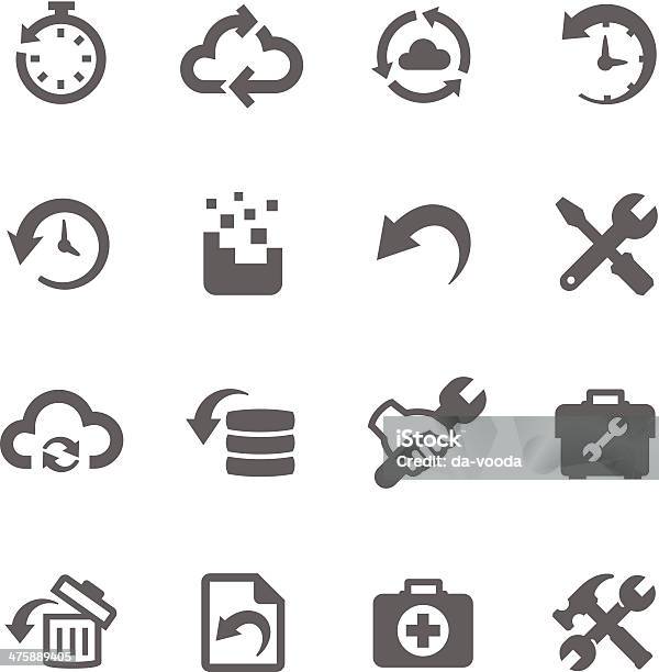 Erholung Und Reparatur Symbole Stock Vektor Art und mehr Bilder von Icon - Icon, Ankunft, Erholung