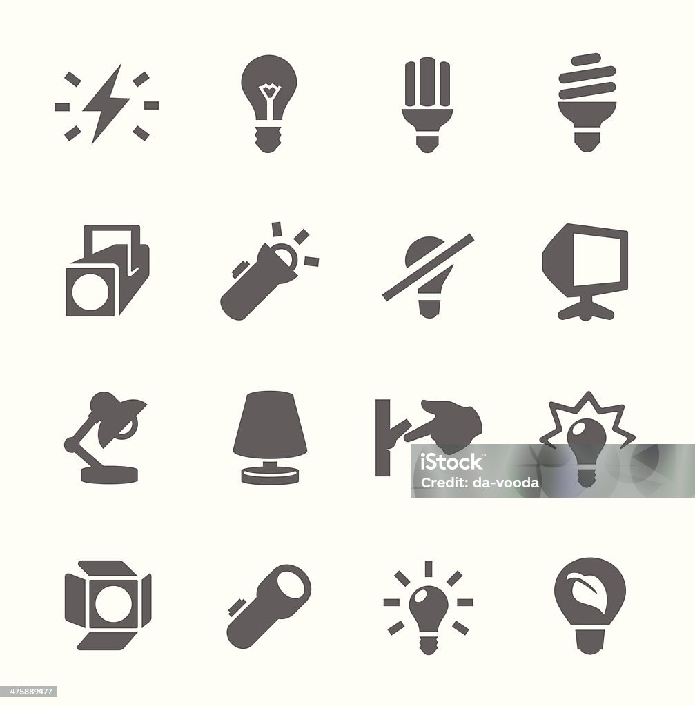 light source icons Simple set of light source related vector icons for your design. Resourceful stock vector