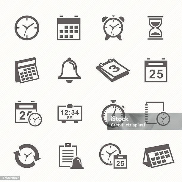 Time And Schedule Stroke Symbol Icons Set Stock Illustration - Download Image Now - Icon Symbol, Dating, Calendar Date