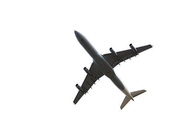 avião isolada - directly below imagens e fotografias de stock