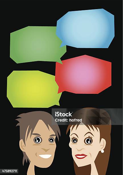 Vector Illustration Of Communication Between Man And Woman Stock Illustration - Download Image Now