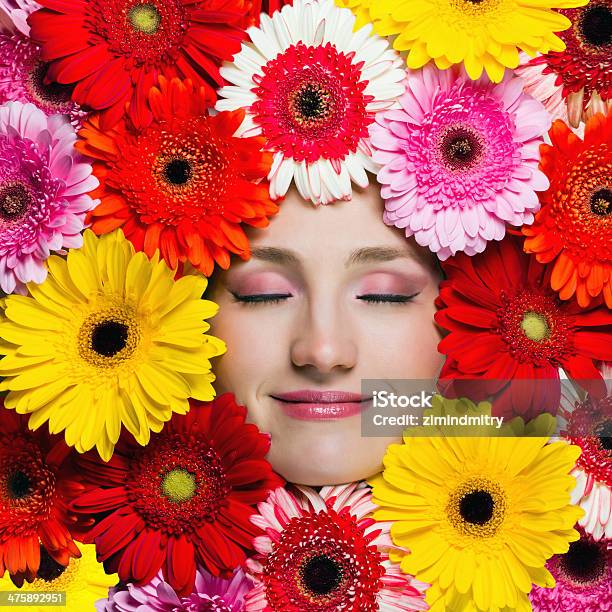 Sleeping In Flowers Stock Photo - Download Image Now - Adult, Adults Only, Aromatherapy