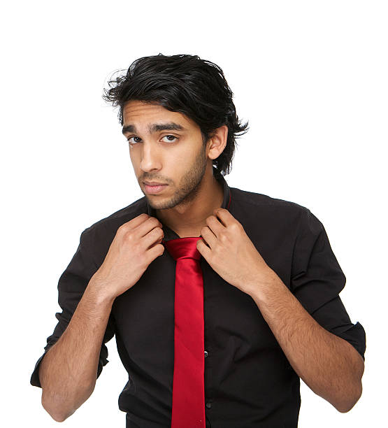 istock Handsome man holding his shirt collar 475893307