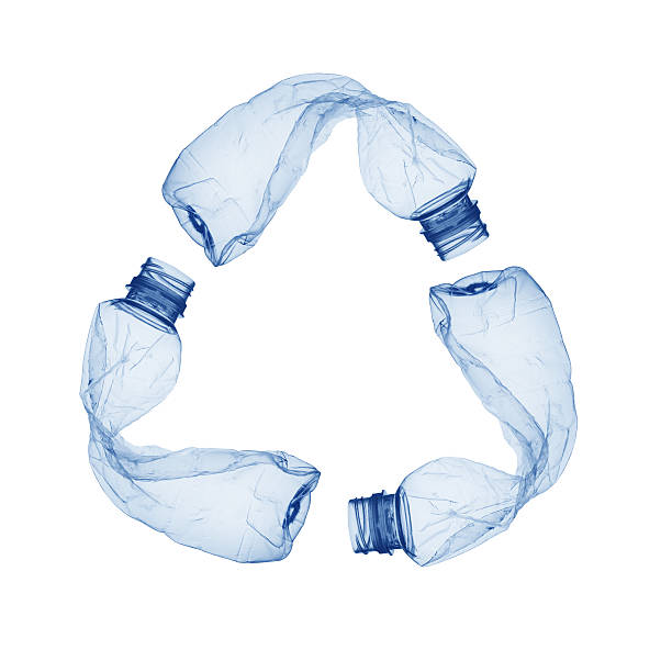 Empty used plastic bottle on white background Concept of recycle polyethylene terephthalate stock pictures, royalty-free photos & images