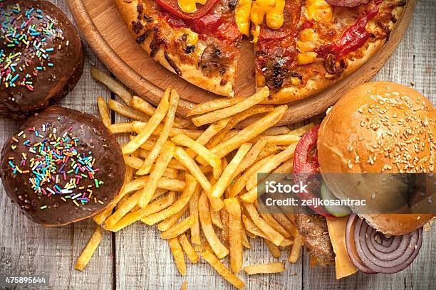 Fast Food Set Stock Photo - Download Image Now - Unhealthy Eating, Burger, Fast Food