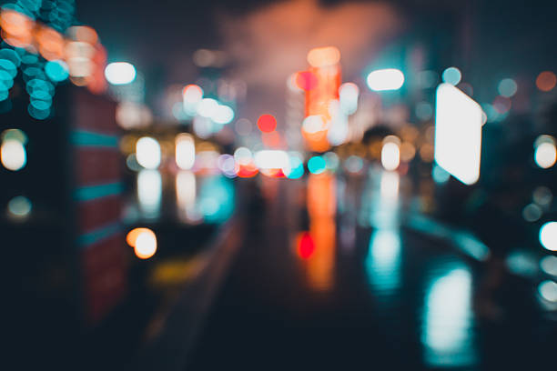 istock Blur abstract light in modern city at night 475896618