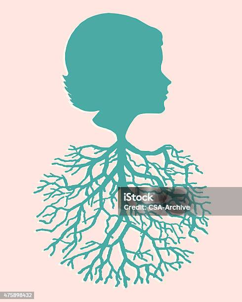 Woman And Tree Stock Illustration - Download Image Now - Tree, Family Tree, Root