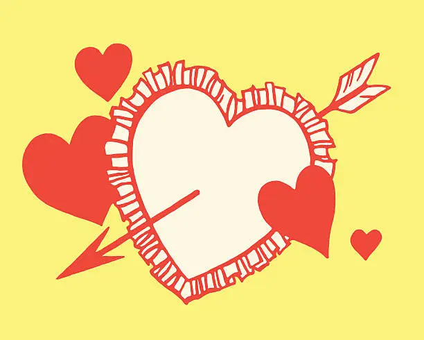 Vector illustration of Hearts and Arrow