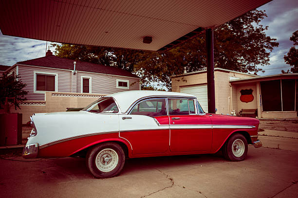 istock Red Vintage Car in USA 475899097