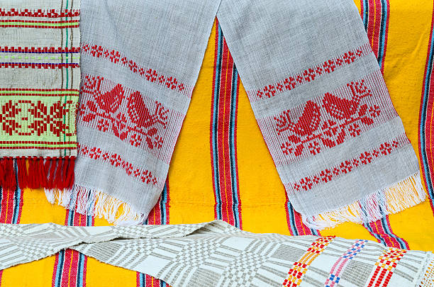 istock Belorussian towels with a traditional ornament 475899782
