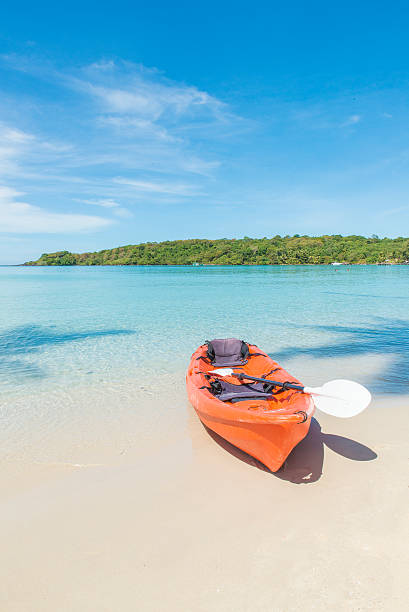 istock Orange kayaks on the tropical beach, Thailand 475903314