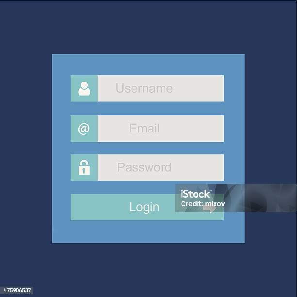 Login Interface Username And Password Flat Design Stock Illustration ...