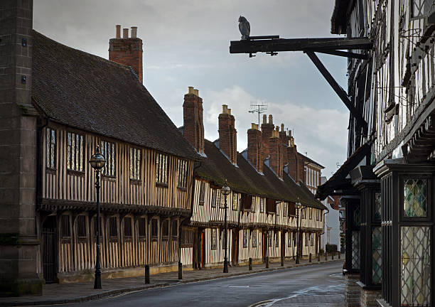 스트래트퍼드 시 에�이번 - stratford upon avon william shakespeare england house 뉴스 사진 이미지