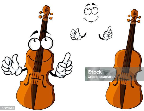 Cartoon Smiling Brown Violin Character Stock Illustration - Download Image  Now - 2015, Antique, Arts Culture and Entertainment - iStock