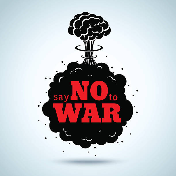 ilustraciones, imágenes clip art, dibujos animados e iconos de stock de decir no a la guerra - judgement day