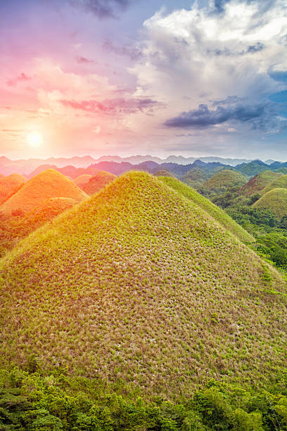 Beautiful Chocolate Hills in Bohol, Philippines Beautiful scenery of Chocolate Hills in Bohol, Philippines chocolate hills photos stock pictures, royalty-free photos & images