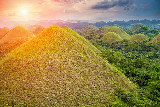 Beautiful Chocolate Hills in Bohol, Philippines Beautiful scenery of Chocolate Hills in Bohol, Philippines chocolate hills photos stock pictures, royalty-free photos & images