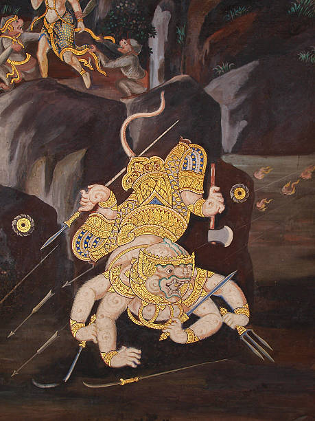 istock Thai art wall in temple Thailand 475915679