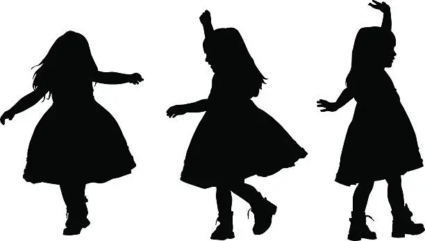 Vector illustration of Little Girl Dancing