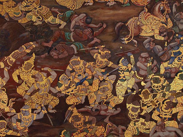 istock Thai art wall in temple Thailand 475917489