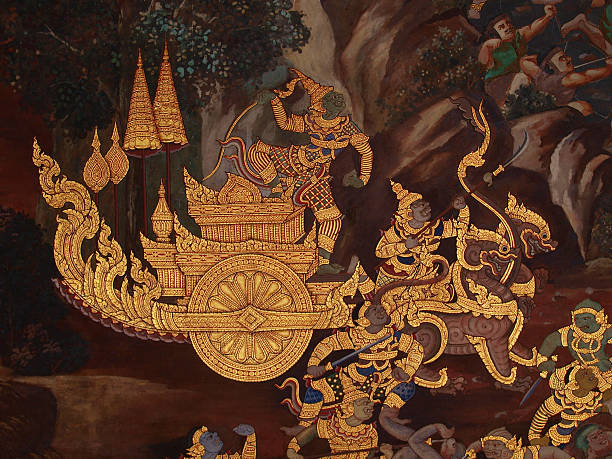 istock Thai art wall in temple Thailand 475917495