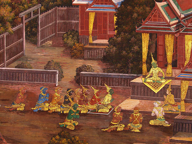 istock Thai art wall in temple Thailand 475917519