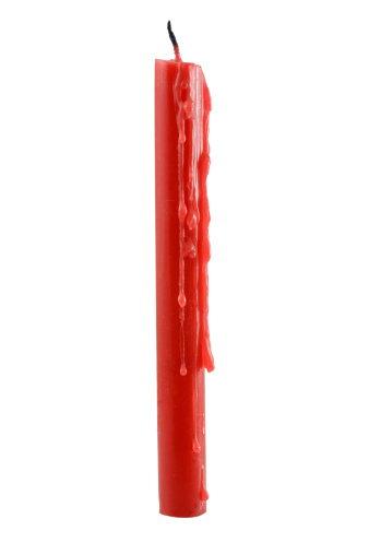 Red candle used with candle drippings