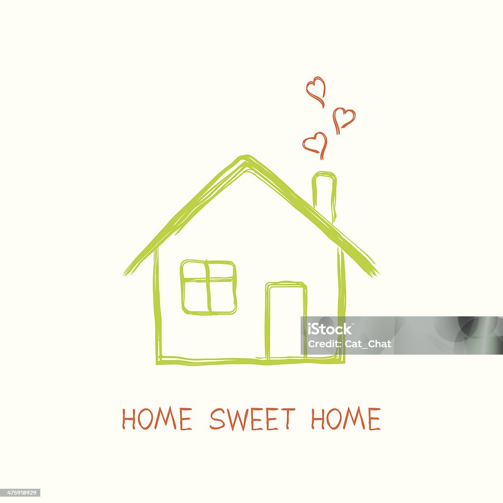 Home Sweet Home House full of love in doodle style House stock vector