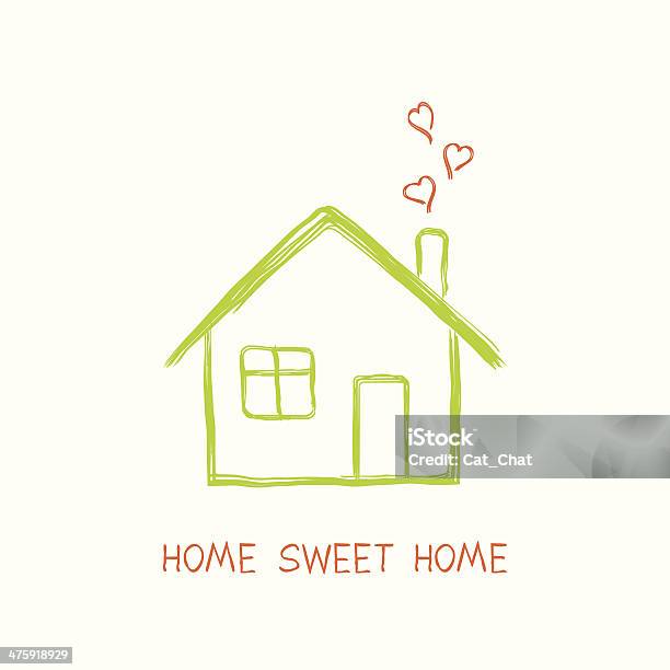 Home Sweet Home Stock Illustration - Download Image Now - House, Drawing - Art Product, Child