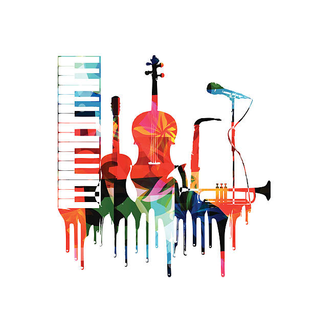colorful musical instruments design - 樂器 插圖 幅插畫檔、美工圖案、卡通及圖標