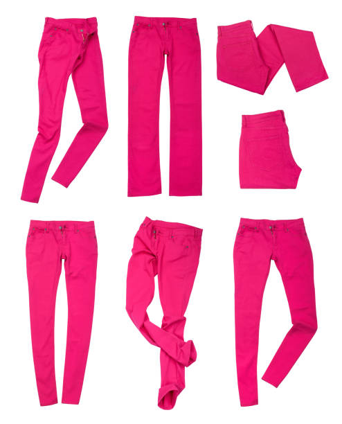 istock collection of bright pink jeans isolated on white background 475920592