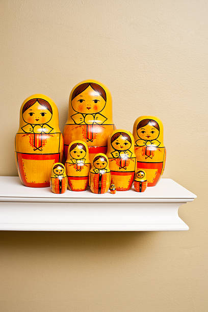 matryoshka 人形 - russian nesting doll russian culture doll babushka ストックフォトと画像