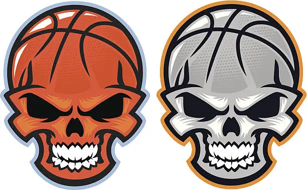 Vector illustration of Basketball Skull
