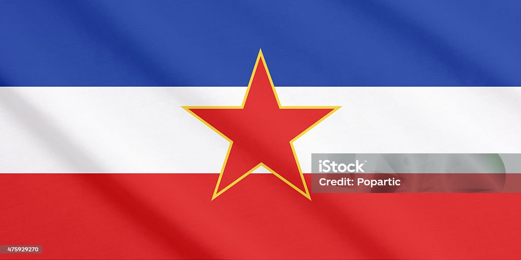 Waving flag of Yugoslavia Waving flag of Socialist Federal Republic Yugoslavia (1943-1992). 2015 Stock Photo