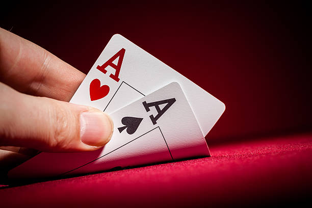 Aces Pockets Aces with plenty of red background for textcopy ace photos stock pictures, royalty-free photos & images