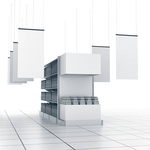 istock shelves with blank products and posters 475930276