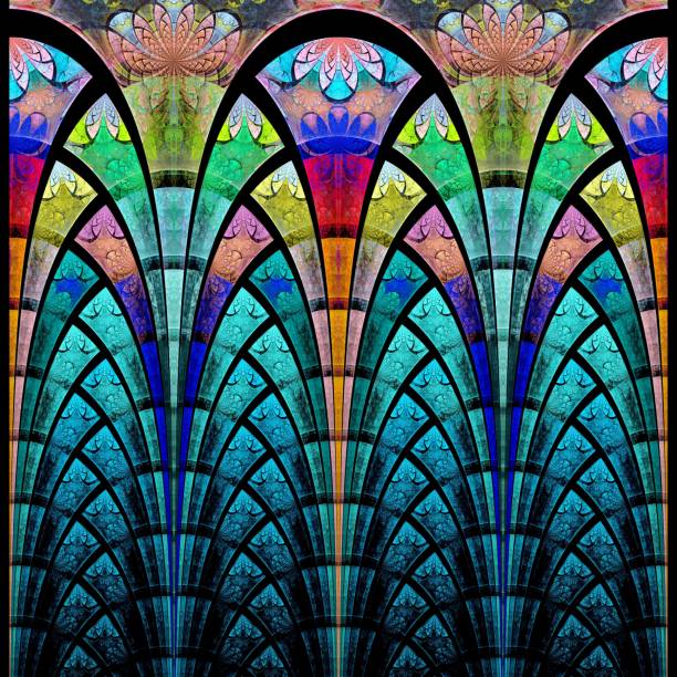 istock Symmetrical fractal flower colorful digital artwork for creative graphic 475933088