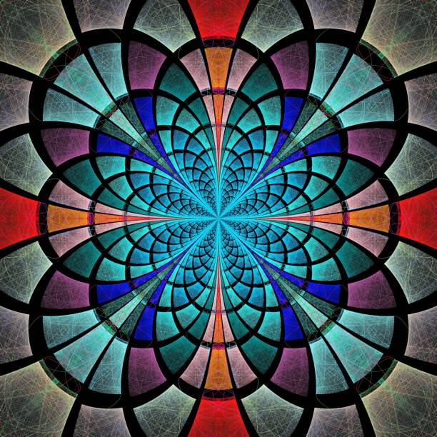 istock Dark colorful fractal flower, digital artwork 475933484