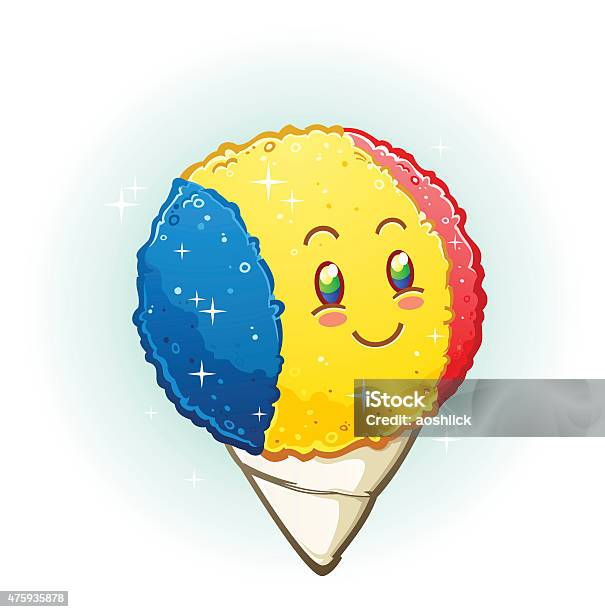 Snow Cone Cartoon Character Smiling With Rosy Cheeks Stock Illustration - Download Image Now