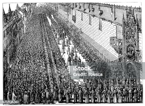 istock Antique illustration of Charles III funeral 475936361