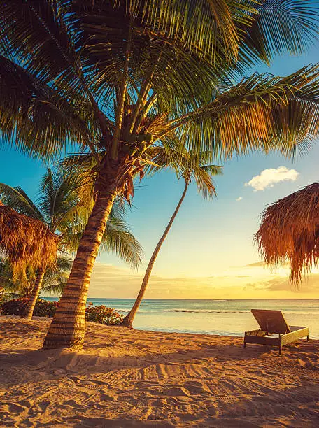 lonely beach in Dominican Republic, the Caribbean.