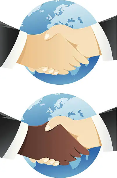 Vector illustration of International Business Deal