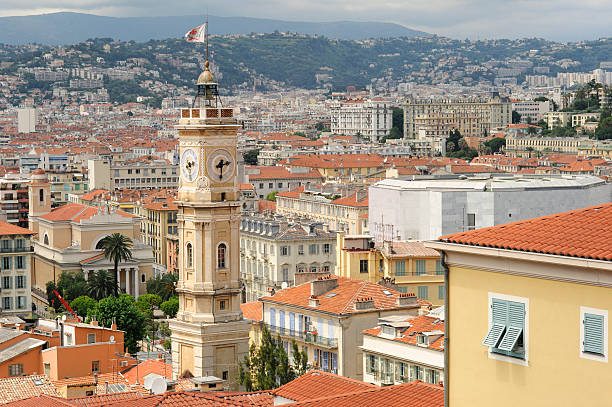 Rooftops in Nice, France stock photo