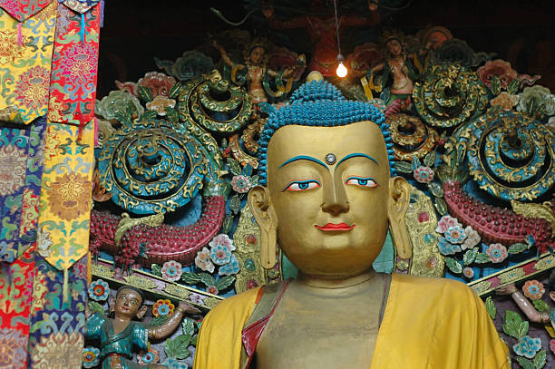 istock Bronze Buddha statue in Darjeeling, India. 475947678