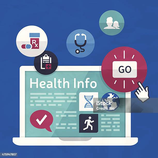 Ilustración de Información De La Atención Médica y más Vectores Libres de Derechos de Informe médico - Informe médico, Azul, Vector