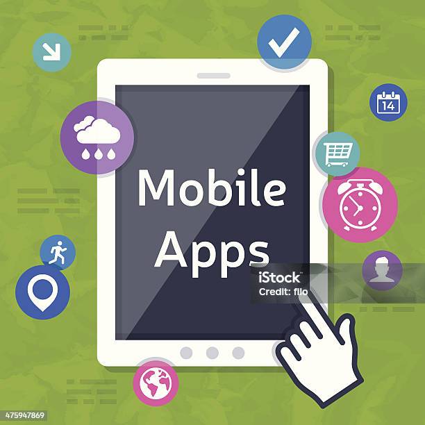 App Mobile - Immagini vettoriali stock e altre immagini di Affari - Affari, Applicazione mobile, Astratto