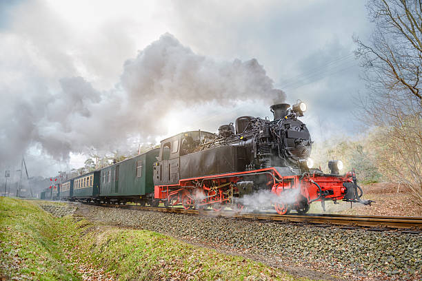istock Historical steam train on Rugen in Germany 475950294