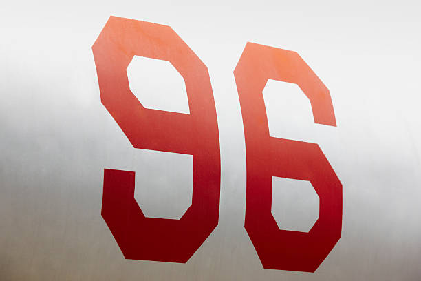 istock Aircaft fuselage with number 96 in red tone 475954476