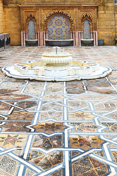 fountain in morocco africa old antique construction  mousque palace
